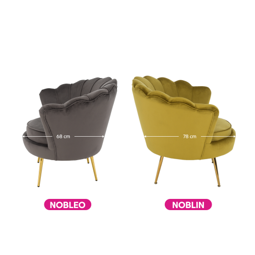 Kreslo v štýle Art-deco, horčicová Velvet látka/gold chróm-zlatý, NOBLIN