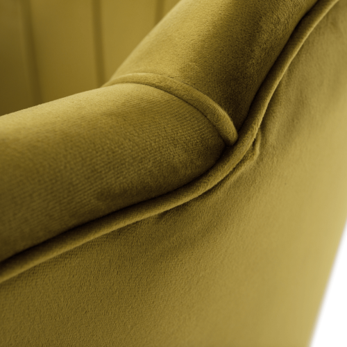 Kreslo v štýle Art-deco, horčicová Velvet látka/gold chróm-zlatý, NOBLIN