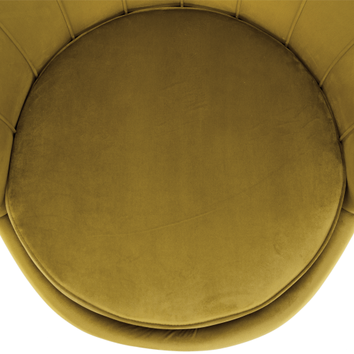 Kreslo v štýle Art-deco, horčicová Velvet látka/gold chróm-zlatý, NOBLIN