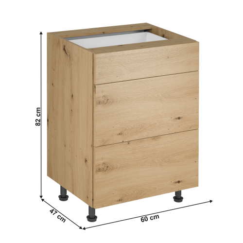 Spodná skrinka, dub artisan, LANGEN D60S3 P