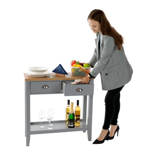 Konzolový stolík, sivá/svetlý orech, JEREVAN