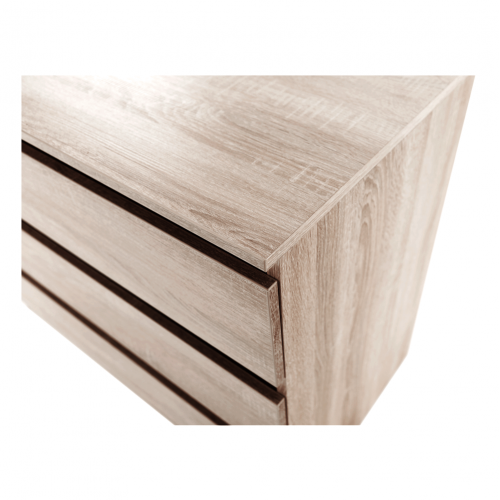 3 šuplíková komoda, dub sonoma,  HANY NEW 003