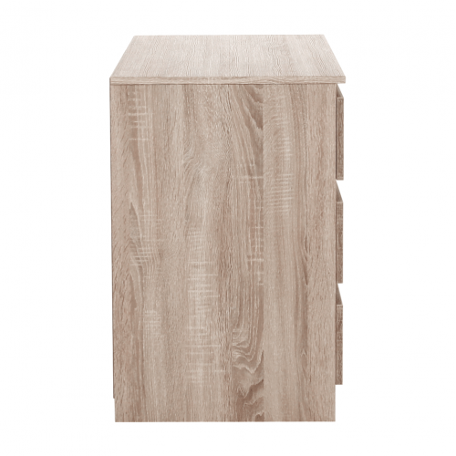 3 šuplíková komoda, dub sonoma,  HANY NEW 003