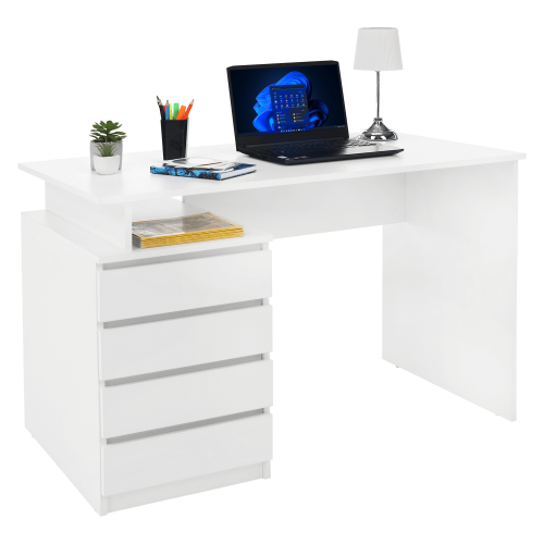 PC stôl, biela, HANY NEW