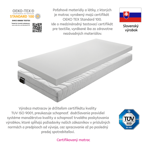 Matrac, penový, 90x194 cm, BE ELISSE