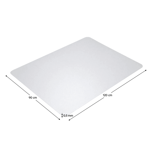 Ochranná podložka pod stoličku, transparentná, 120x90 cm, 0,5 mm, ELLIE NEW TYP 2