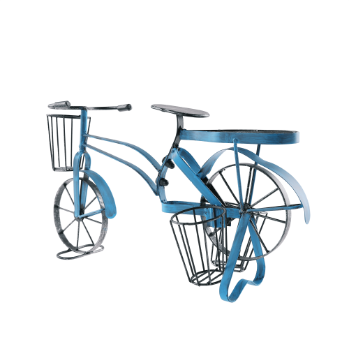 Retro kvetináč v tvare bicykla, čierna/modrá, ALBO