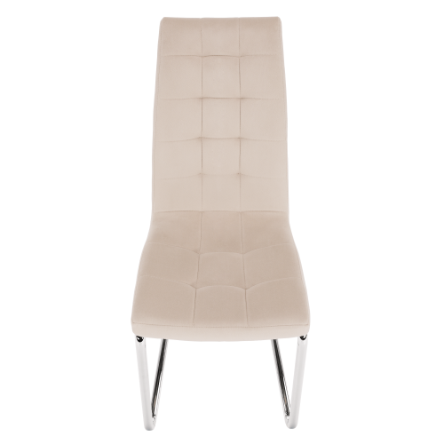 Jedálenská stolička, béžová Dulux Velvet látka/chróm, SALOMA NEW Jedálenská stolička, béžová Dulux Velvet látka/chróm, SALOMA NEW
