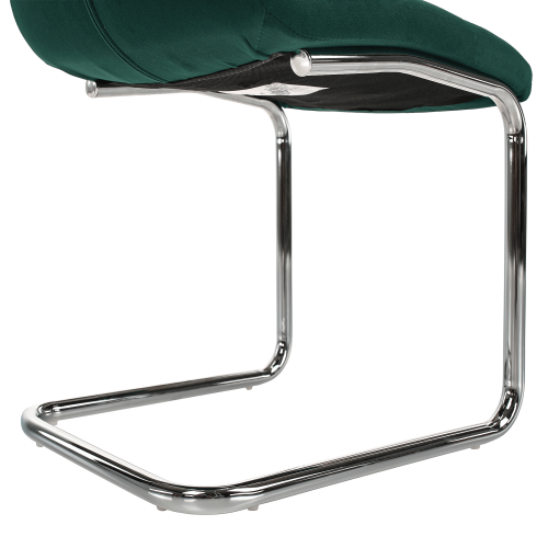 Jedálenská stolička, smaragdová Velvet látka/chróm, SALOMA NEW