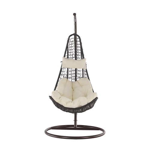 Závesné kreslo, hnedá/krémová, KALEA 2 NEW