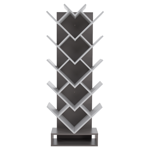 Regál, sivá/biela, VEVEY