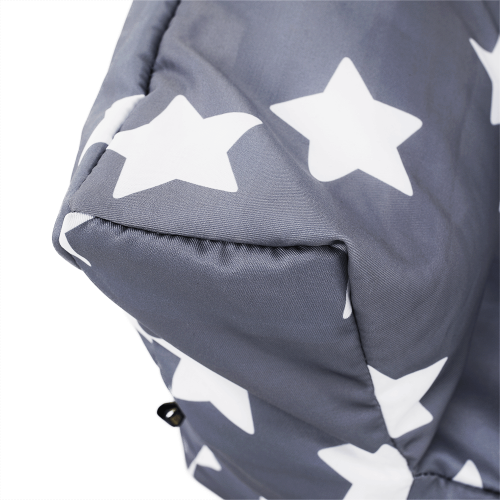 Sedací vak, sivá/biela, vzor hviezdy, LURKO