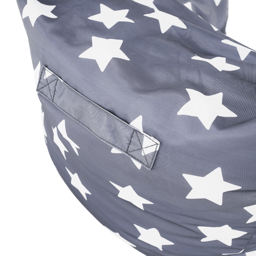 Sedací vak, sivá/biela, vzor hviezdy, LURKO