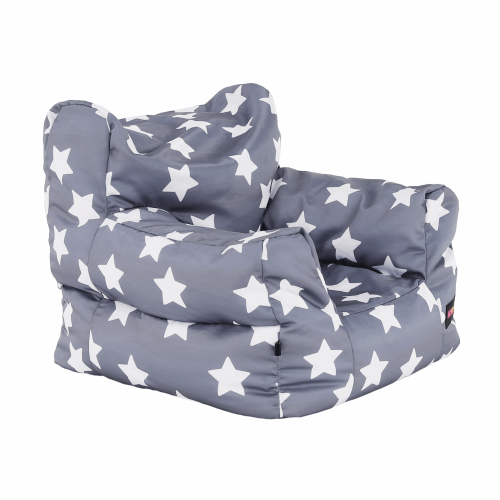 Sedací vak, sivá/biela, vzor hviezdy, LURKO