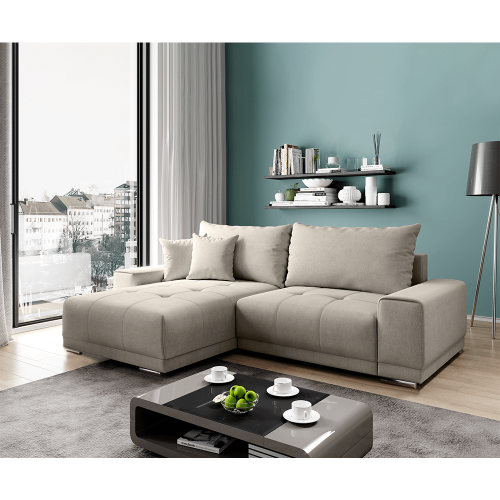 Univerzálna sedacia súprava, sivobéžová Taupe, KEVAN