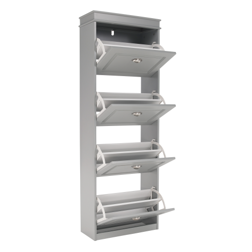 Botník, 4-radový, sivá, SEBER TYP 3