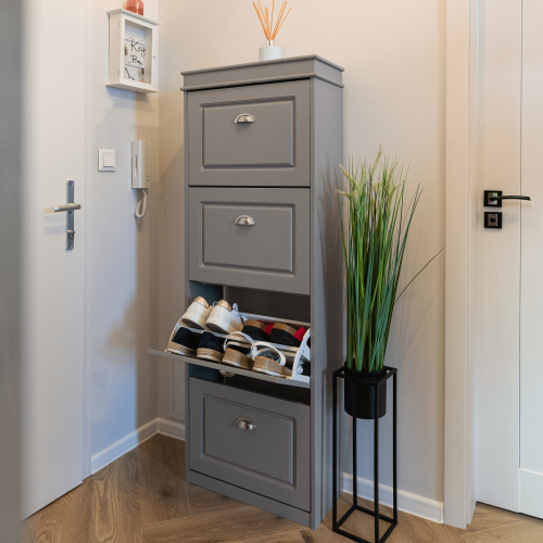 Botník, 4-radový, sivá, SEBER TYP 3