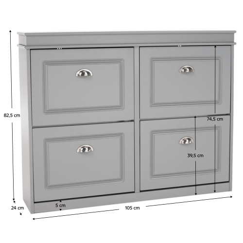 Botník, 2-radový, sivá, SEBER TYP 5