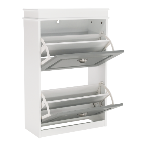 Botník, 2-radový, biela/sivá, SEBER TYP 1