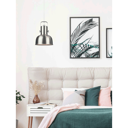 Visiaca lampa v retro štýle, kov, matný nikel, AVIER TYP 3