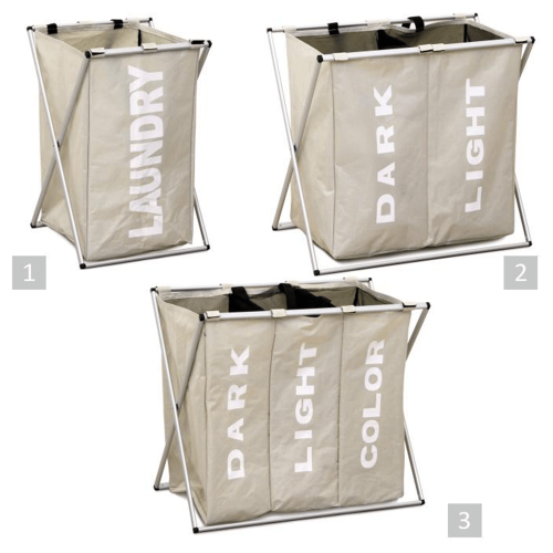 Látkový kôš na bielizeň, sivobéžová, LAUNDRY NEW TYP 1
