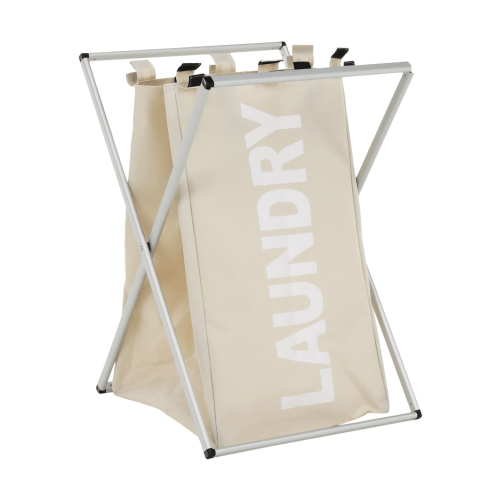 Látkový kôš na bielizeň, sivobéžová, LAUNDRY NEW TYP 1