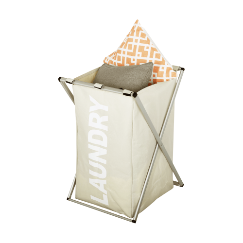 Látkový kôš na bielizeň, sivobéžová, LAUNDRY NEW TYP 1