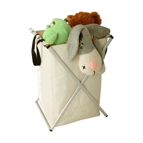 Látkový kôš na bielizeň, sivobéžová, LAUNDRY NEW TYP 1