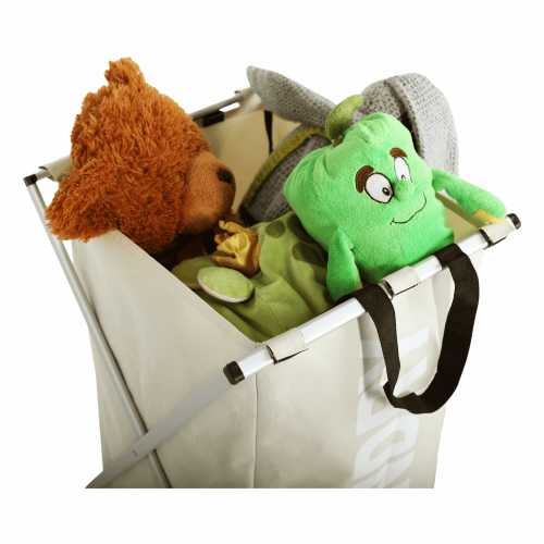 Látkový kôš na bielizeň, sivobéžová, LAUNDRY NEW TYP 1