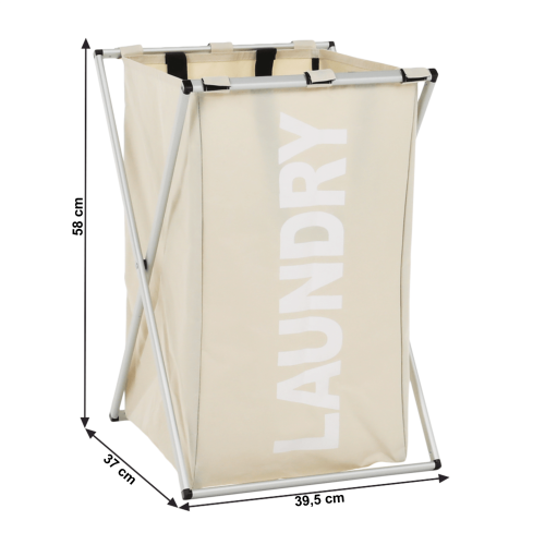 Látkový kôš na bielizeň, sivobéžová, LAUNDRY NEW TYP 1