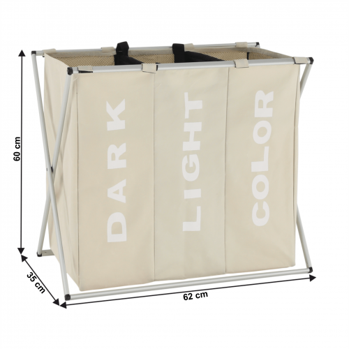 Látkový kôš na bielizeň, sivobéžová, LAUNDRY NEW TYP 3