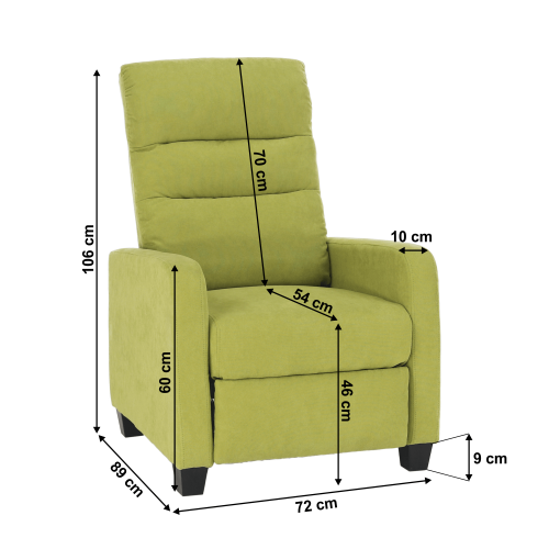 Relaxačné kreslo, zelená, TURNER