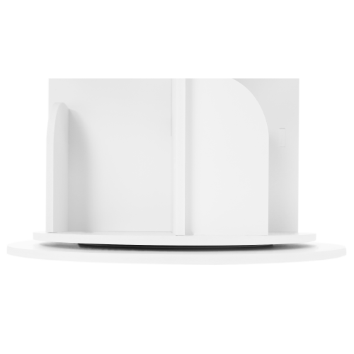 Otočný regál, 4 police, biela, ERION TYP 1 + darček