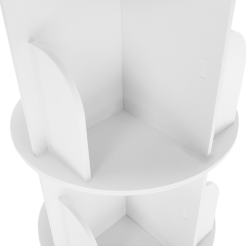 Otočný regál, 4 police, biela, ERION TYP 1 + darček