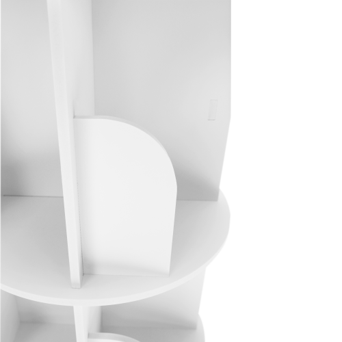 Otočný regál, 4 police, biela, ERION TYP 1 + darček