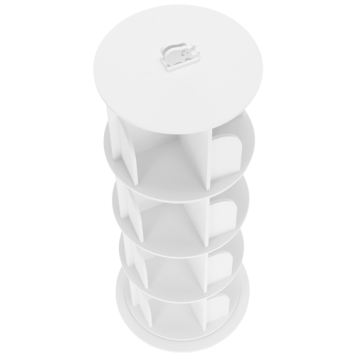 Otočný regál, 4 police, biela, ERION TYP 1 + darček