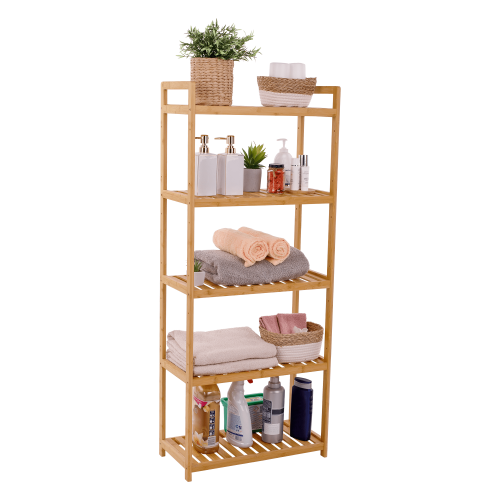 5-policový regál, prírodný bambus, FIORE TYP 3