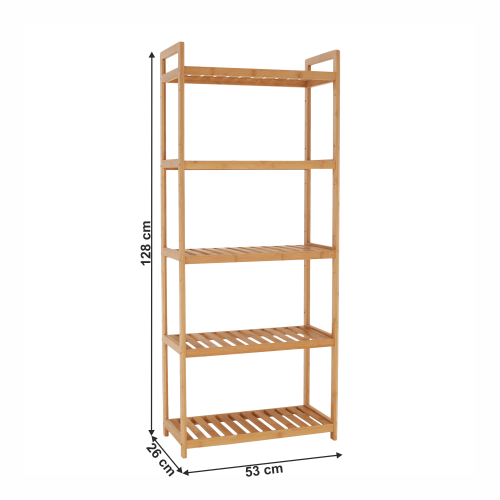 5-policový regál, prírodný bambus, FIORE TYP 3