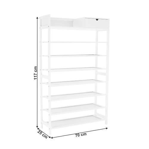 Botník, 7-radový, biela, KATLEY