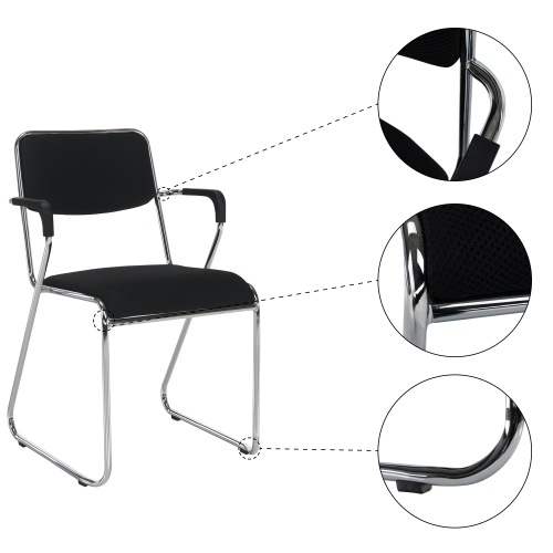 Zasadacia stolička, čierna sieťovina, DERYA NEW