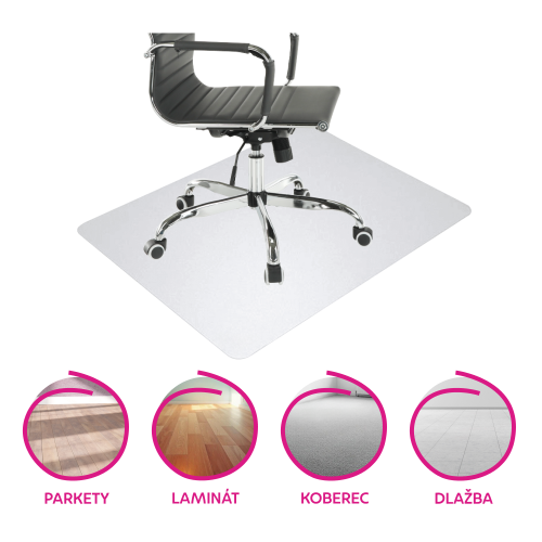 Ochranná podložka pod stoličku, transparentná, 120x120 cm, 0,8 mm, ELLIE NEW TYP 8