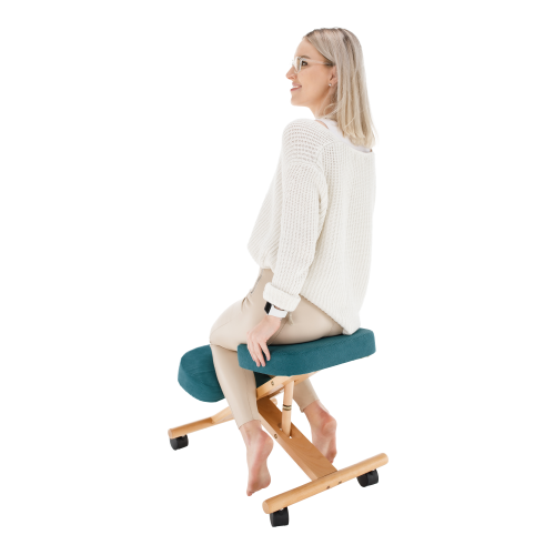 Ergonomická kľakačka, petrolejová/buk, FLONET