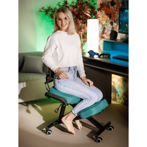 Ergonomická kľakačka, zelená/čierna, RUFUS