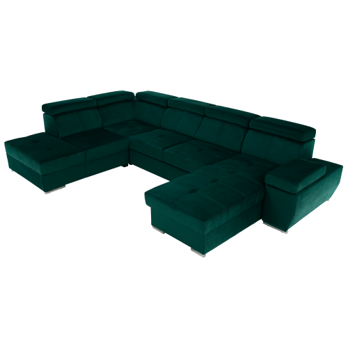 Sedacia súprava, smaragdová, pravá, LAMORA U