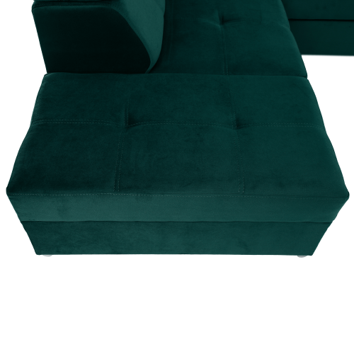 Sedacia súprava, smaragdová, pravá, LAMORA U