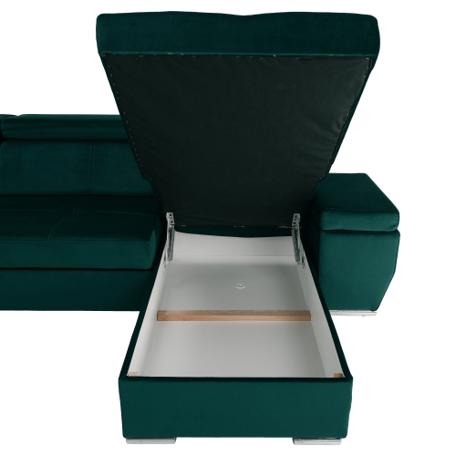 Sedacia súprava, smaragdová, pravá, LAMORA U