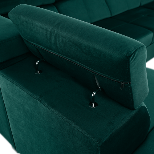 Sedacia súprava, smaragdová, pravá, LAMORA U