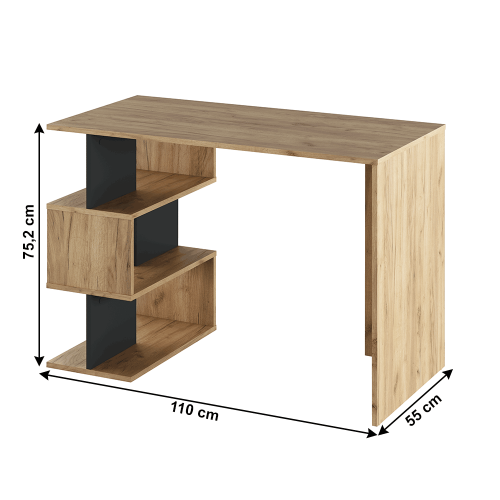 PC stôl, dub artisan/grafit, ABES