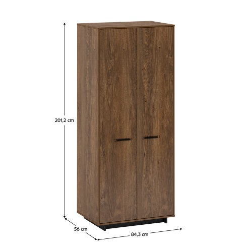 Vešiaková skriňa, dub bolzano/čierna, DELIS F