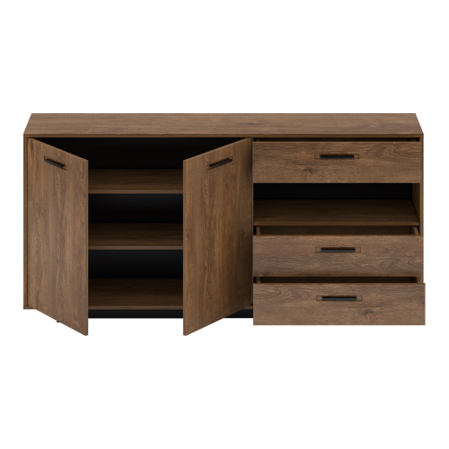 Komoda, dub bolzano/čierna, DELIS G